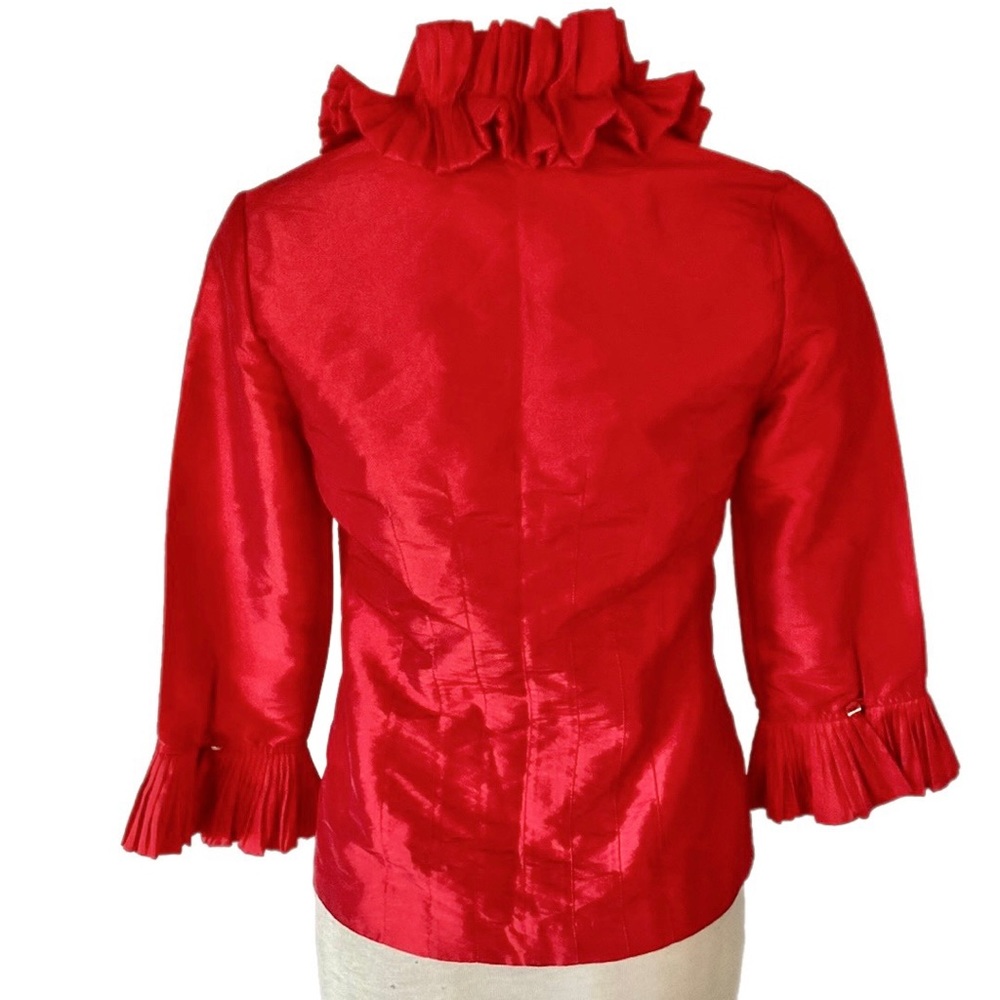 Stunning Unbranded taffeta style formal jacket with pleated ruffle collar - Picture 8 of 12
